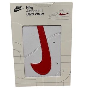 Nike Icon Air Force 1 Card Wallet Red Swoosh - NWT***